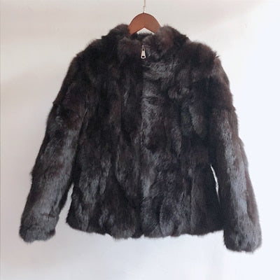 High Quality Rabbit Fashion Fur Coat