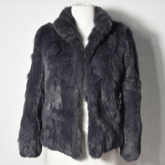 High Quality Rabbit Fashion Fur Coat