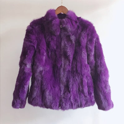 High Quality Rabbit Fashion Fur Coat