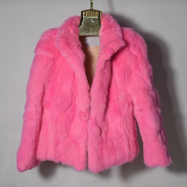High Quality Rabbit Fashion Fur Coat