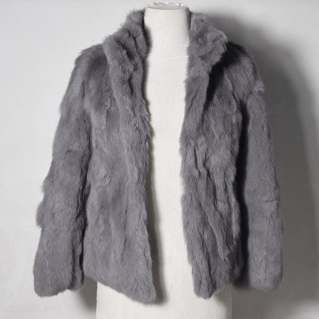 High Quality Rabbit Fashion Fur Coat