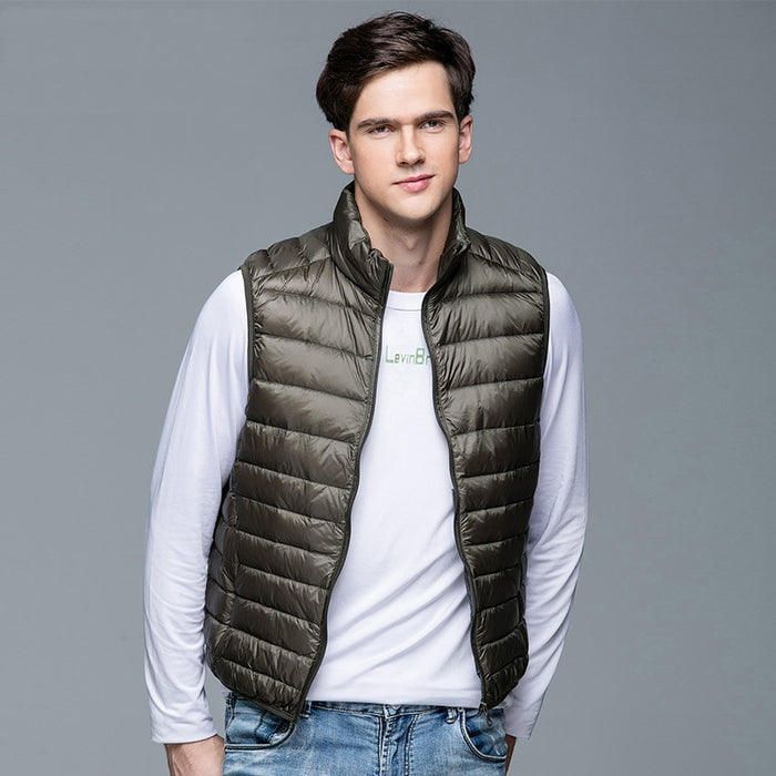 New Men's Winter Coat White Duck Down Vest