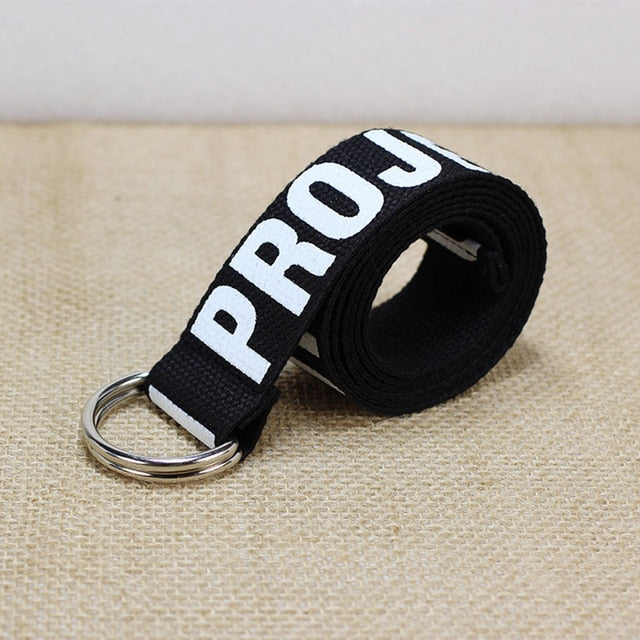 24 styles Unisex Canvas Belts Letters Printed D Ring Double Buckle Punk Waist Strap Women Men Teenager Long Wide white Belt