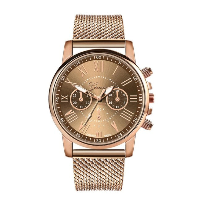 Women's Analog Gold Dial Wristwatch