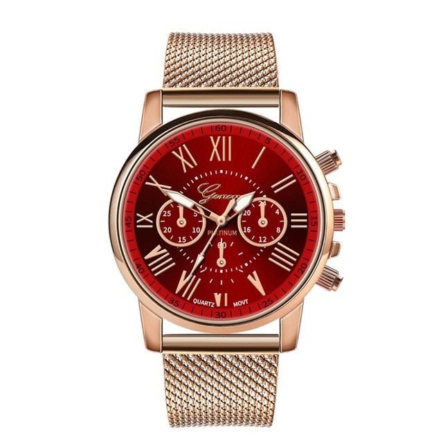 Women's Analog Gold Dial Wristwatch