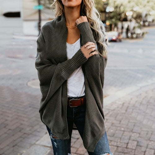 Women casual sleeve kintted women cardigan