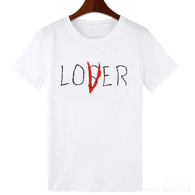 Women Summer Fashion T shirt Unisex Casual Short Sleeve Loser Lover It Inspired T-Shirt Tops