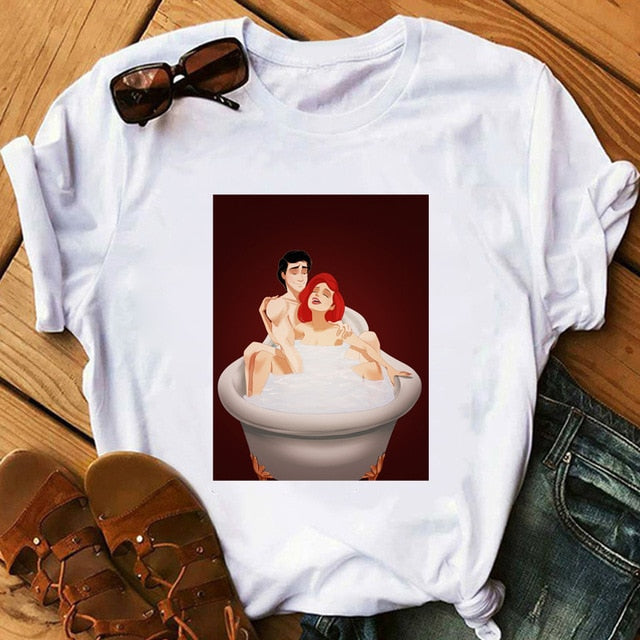 Women's Tshirt Aladdin Jasmin Romantic Night Funny T Shirt Girl Fitness Summer O-Neck Casual Short Sleeve Camiseta Mujer Lady