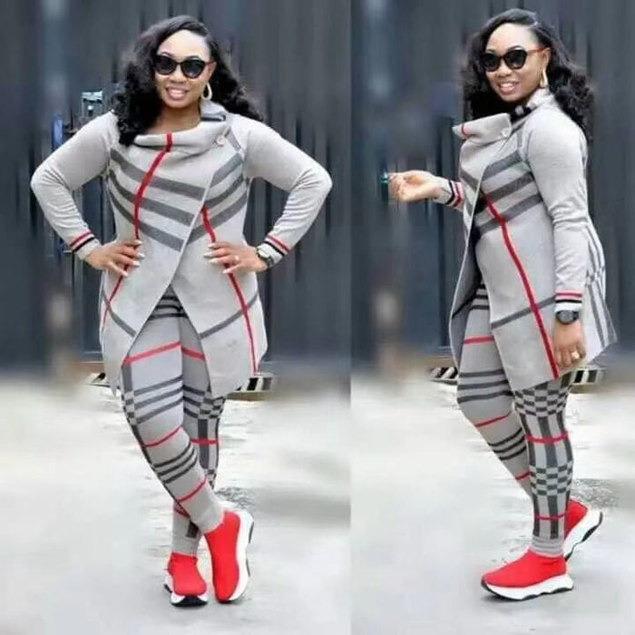 Two Piece Striped Matching Outfit Set