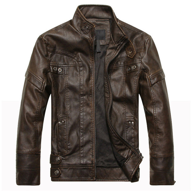 Mountainskin New Men's Leather Jackets Motorcycle PU Jacket Male Autumn Casual Leather Coats Slim Fit Mens Brand Clothing SA562