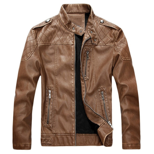 Mountainskin New Men's Leather Jackets Motorcycle PU Jacket Male Autumn Casual Leather Coats Slim Fit Mens Brand Clothing SA562