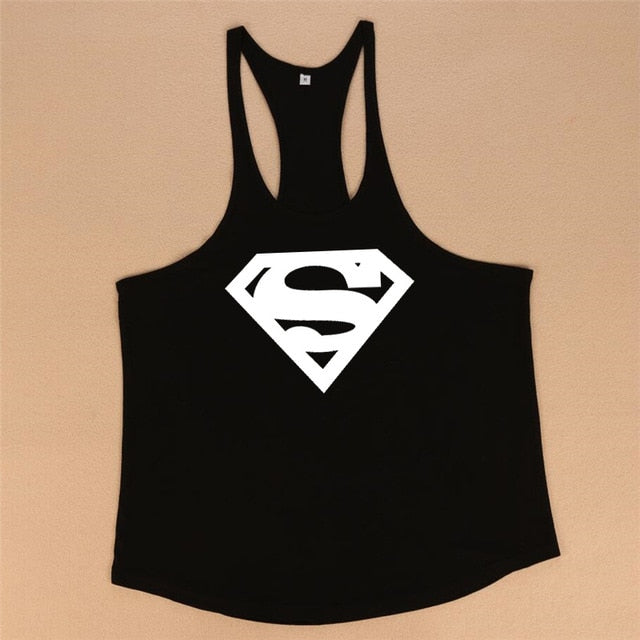 New Arrivals Bodybuilding stringer tank top Superman Gyms sleeveless shirt men Fitness Vest Singlet sportswear workout tanktop
