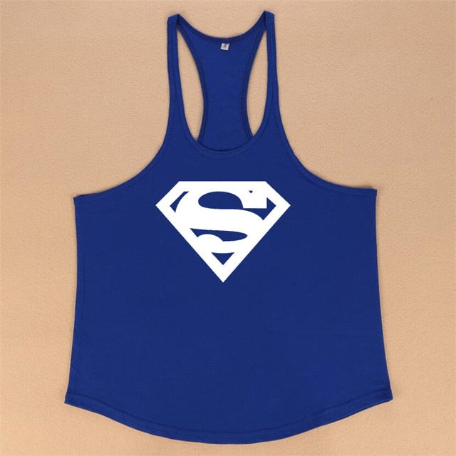 New Arrivals Bodybuilding stringer tank top Superman Gyms sleeveless shirt men Fitness Vest Singlet sportswear workout tanktop