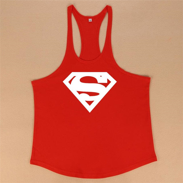 New Arrivals Bodybuilding stringer tank top Superman Gyms sleeveless shirt men Fitness Vest Singlet sportswear workout tanktop