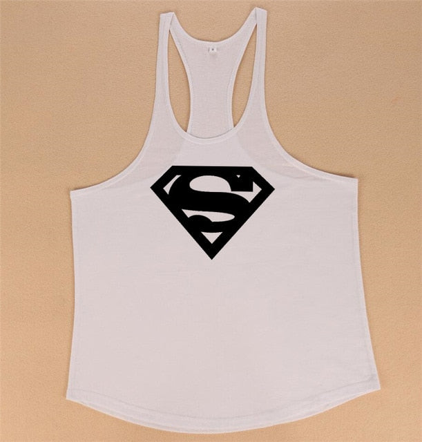 New Arrivals Bodybuilding stringer tank top Superman Gyms sleeveless shirt men Fitness Vest Singlet sportswear workout tanktop