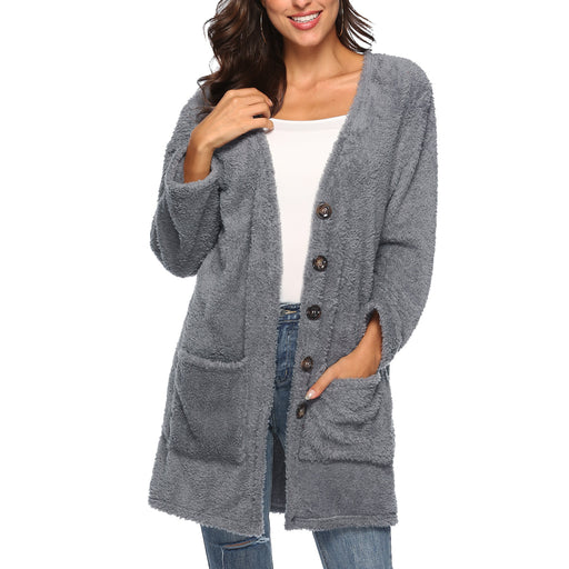 Plus Velvet Thick Fleece Sweater Women Winter Long Plash Cardigans Womens Sweater Jumper Pull Femme Outerwear Sexy Cardigans
