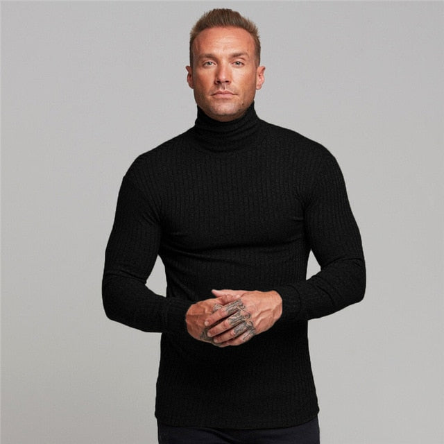 New Fashion Winter Sweater Men Warm Turtleneck Mens Sweaters Slim Fit Pullover Men Classic Sweter Men Knitwear Pull Homme
