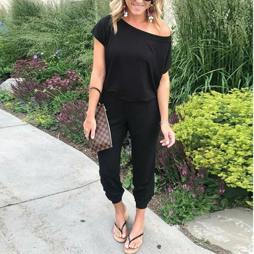 Casual One-Shoulder Wide Leg Jumpsuit