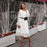 Elastic Waist Flare Vestidos A-line White Dress