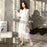 Elastic Waist Flare Vestidos A-line White Dress