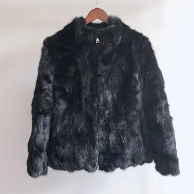 High Quality Rabbit Fashion Fur Coat