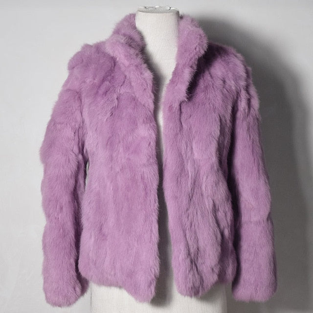 High Quality Rabbit Fashion Fur Coat
