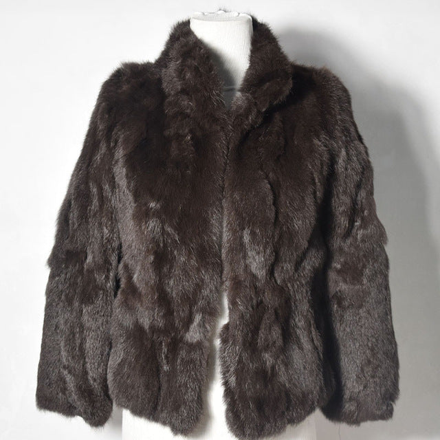 High Quality Rabbit Fashion Fur Coat