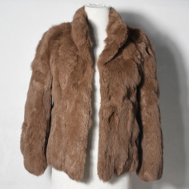 High Quality Rabbit Fashion Fur Coat