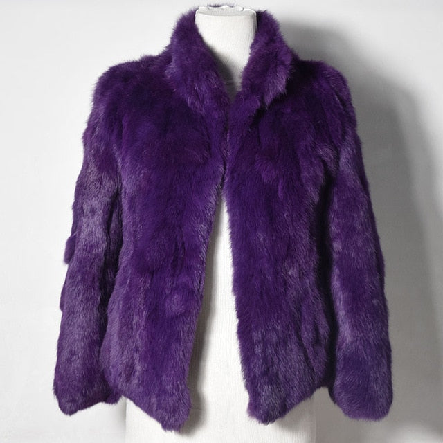 High Quality Rabbit Fashion Fur Coat