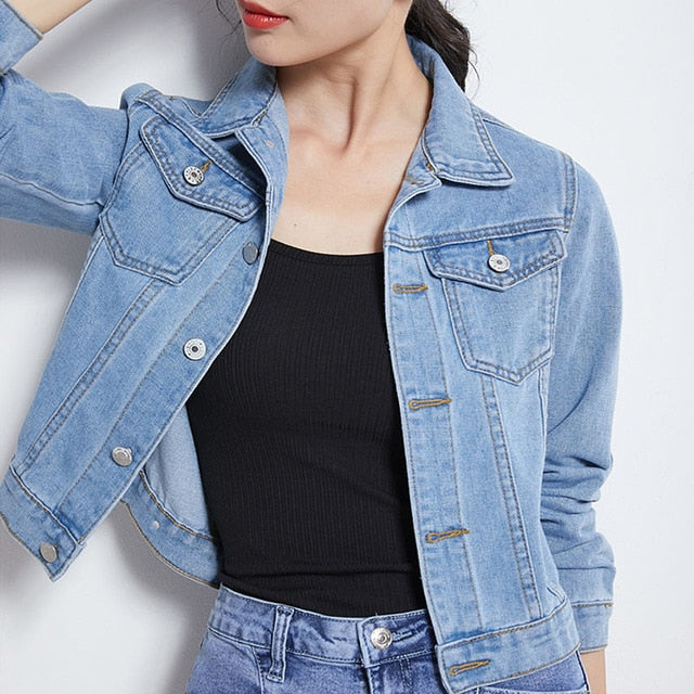 Candy Color Casual Short Denim Jacket