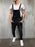 Men's Distressed Ripped Jean Suspender Pants