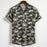 Men Linen Short Sleeve Shirt Summer Floral Loose Baggy Casual Holiday Shirts Tee Tops