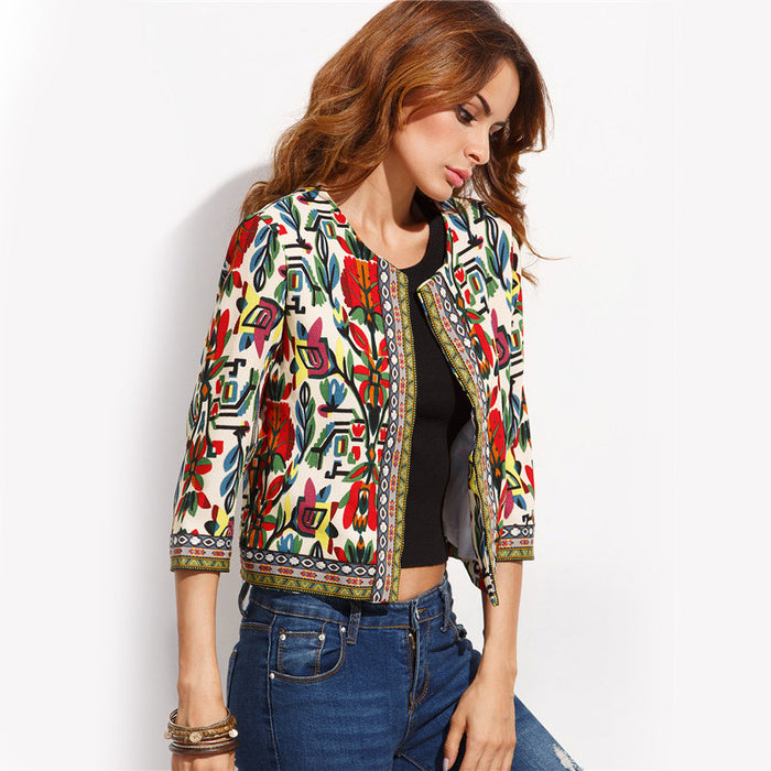 Winter Tribal Print Office Ladies Jacket