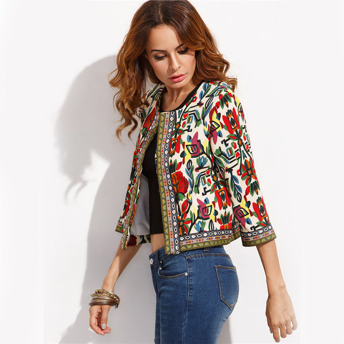 Winter Tribal Print Office Ladies Jacket