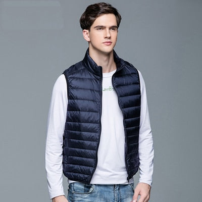 New Men's Winter Coat White Duck Down Vest