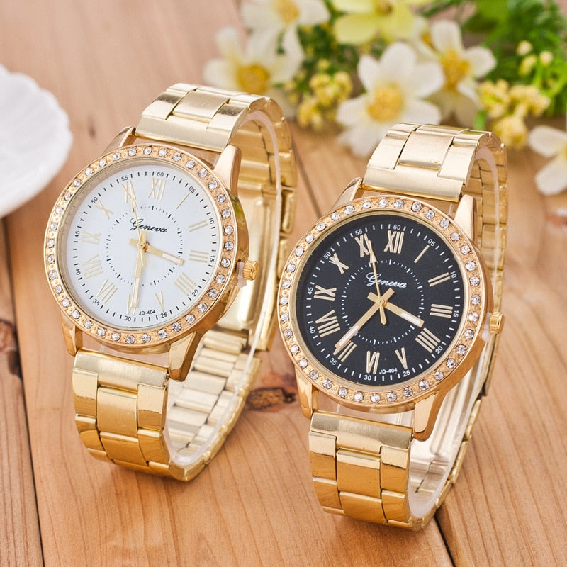Geneva Classic Women's Diamond Gold Watch