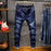 Spring Autumn  Men's Elastic Cotton Stretch Jeans Pants Loose Fit Denim Trousers Men's Brand Fashion Wear and washed jean pants