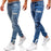 Men's Drawstring Skinny Biker Jeans