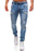Men's Drawstring Skinny Biker Jeans