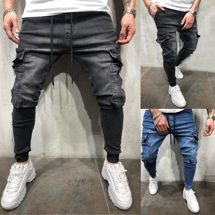 Men's Multi Pocket Skinny Jeans