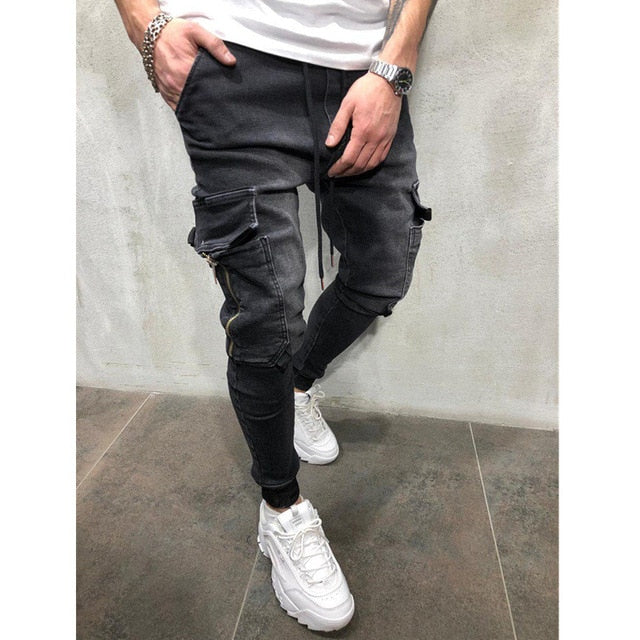 Men's Multi Pocket Skinny Jeans