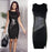 Elegant Slim Faux Leather Splice Dress