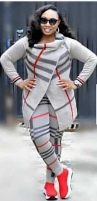 Two Piece Striped Matching Outfit Set