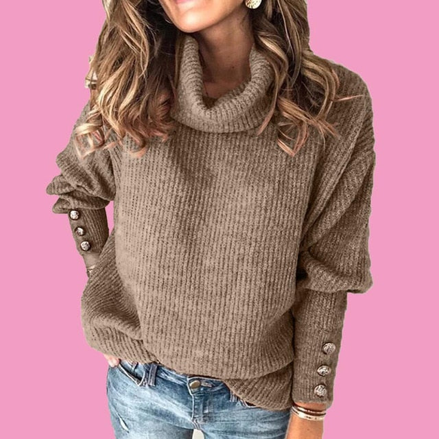 Casual Turtleneck Warm Knitted Sweater