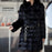 Luxury Fox Fur Collar Stripe Long Coat
