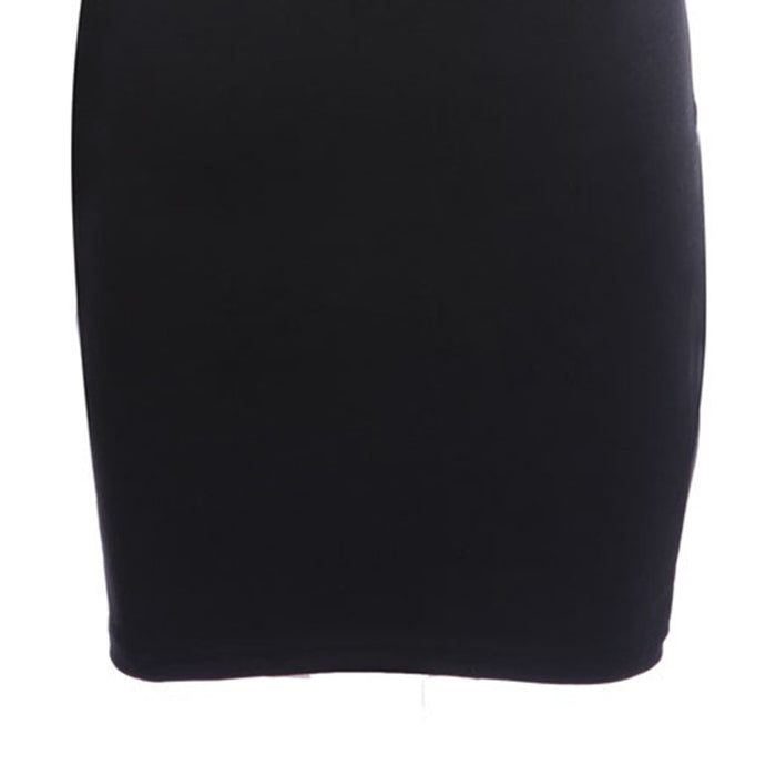 Elegant Slim Faux Leather Splice Dress