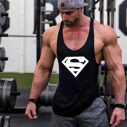 New Arrivals Bodybuilding stringer tank top Superman Gyms sleeveless shirt men Fitness Vest Singlet sportswear workout tanktop