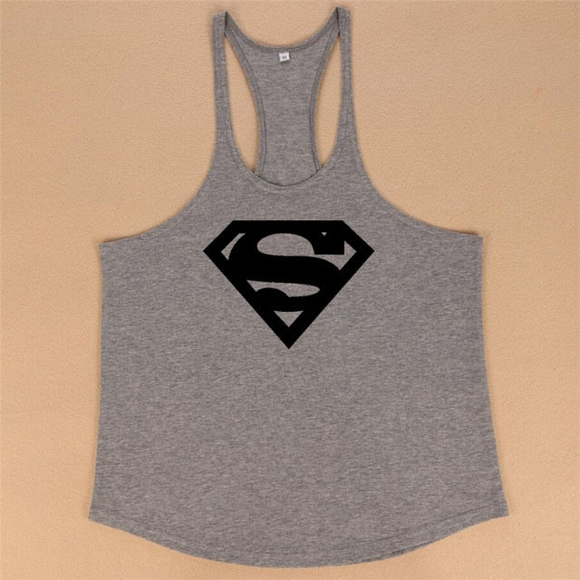 New Arrivals Bodybuilding stringer tank top Superman Gyms sleeveless shirt men Fitness Vest Singlet sportswear workout tanktop