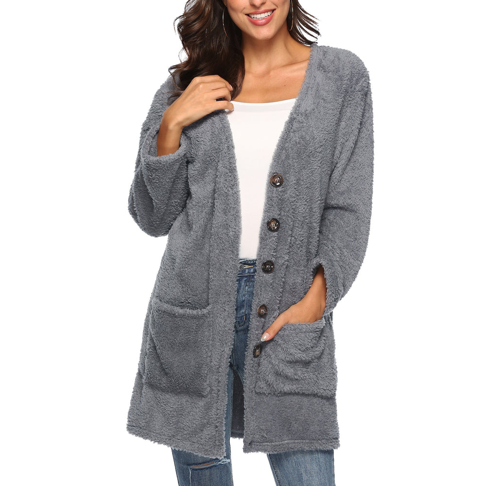 Plus Velvet Thick Fleece Sweater Women Winter Long Plash Cardigans Womens Sweater Jumper Pull Femme Outerwear Sexy Cardigans