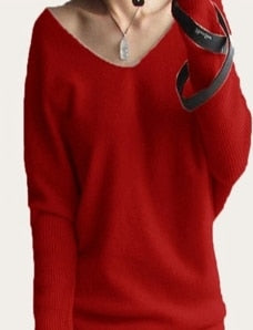 Women's Cashmere V Neck Wool Sweater